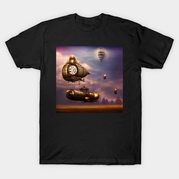 Steampunk airships T-Shirt by Roguex